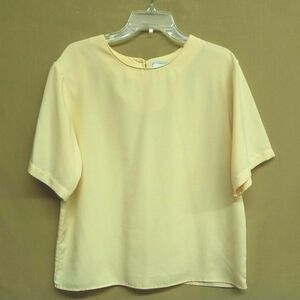 Chandler Hill Womens Vintage Blouse Yellow Short Sleeved  See Measurements
